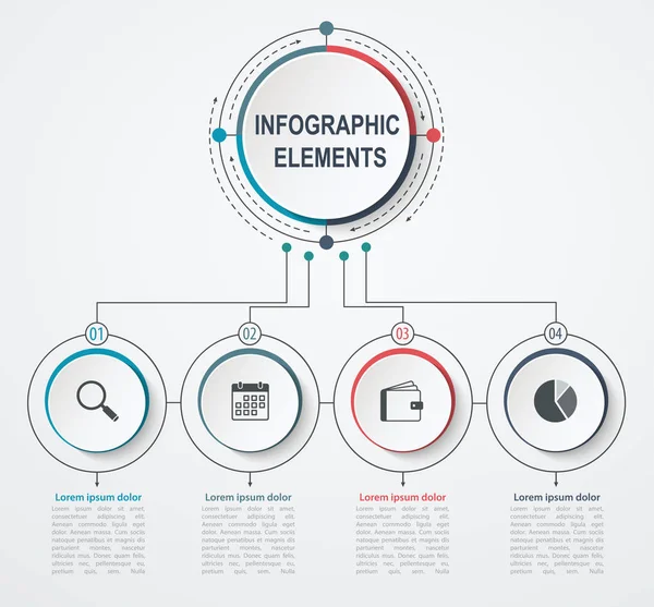 Presentatie business infographic template met 4 opties. — Stockvector