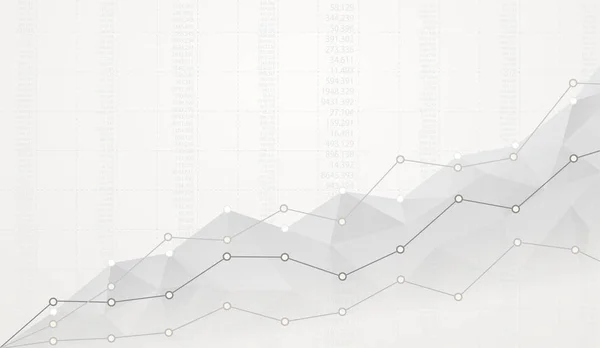 Finanční polygonální diagram s vzestupně grafy — Stockový vektor