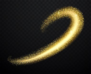 Altın tozu ile parlak parçacıklar. Uçan sparks dalga.