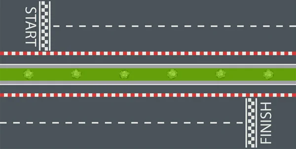 Straße mit Start und Ziel. Bahnrennen, Kartfahren — Stockvektor