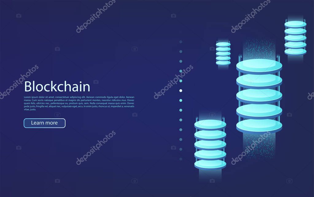 High technology concept. Data center. Concept of cloud storage, data transfer, data processing.