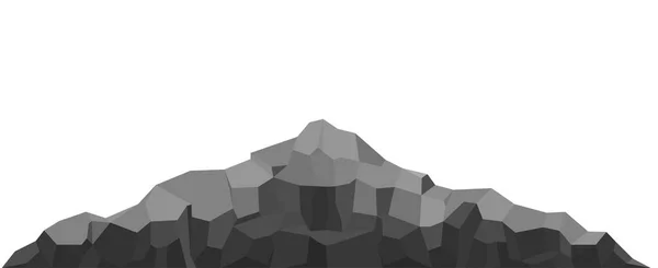 Berg aus großen Felsen und Steinen. Findlinge, Graphitkohle. — Stockvektor