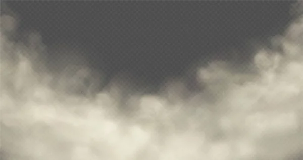 煙や霧 道路のほこり 都市の煙の雲 白い雲が透明効果を分離 — ストックベクタ
