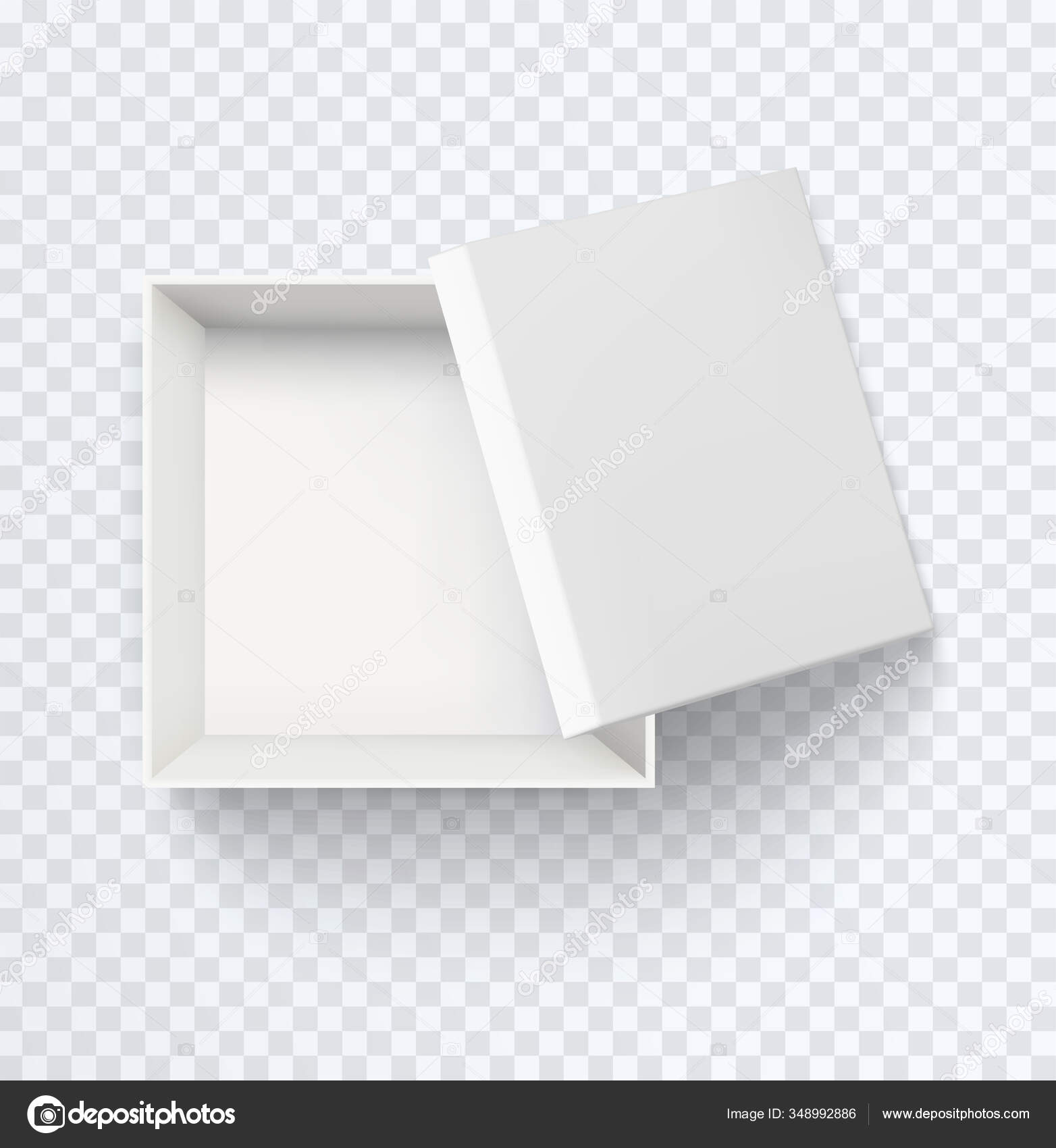 White Empty Box Top View Realistic Half Open Cardboard Paper Stock Vector  by ©Ramcreative 348992886, image size:1564x1700