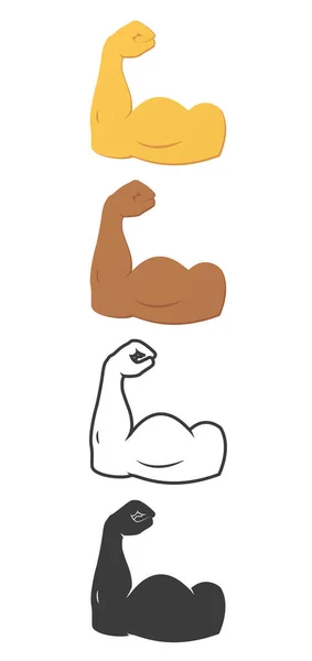 Biceps de bras masculin flexibles. Icône flexion musculaire, entraînement des bras . — Image vectorielle