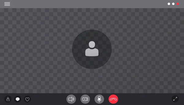 Videochat-Schnittstelle, Web-Videoanruffenster für Benutzer. Konzept von Social Remote Media, Fernkommunikation, Videoinhalten. — Stockvektor