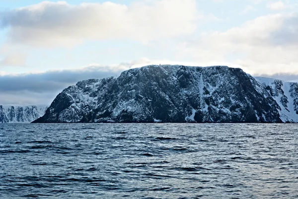 Nordkapp Δήμος Της Νορβηγίας Είναι 307Μ Ψηλό Γκρεμό Που Συνήθως — Φωτογραφία Αρχείου