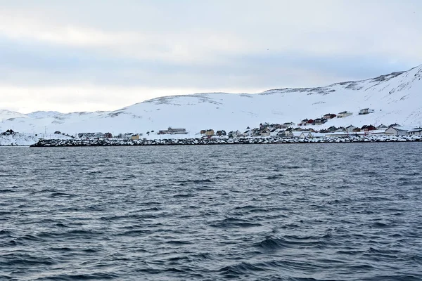 Skarsvag Village Dans Municipalité Nordkapp Trouve Long Côte Nord Île — Photo