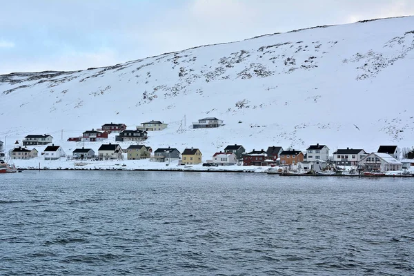 Skarsvag Village Dans Municipalité Nordkapp Trouve Long Côte Nord Île — Photo