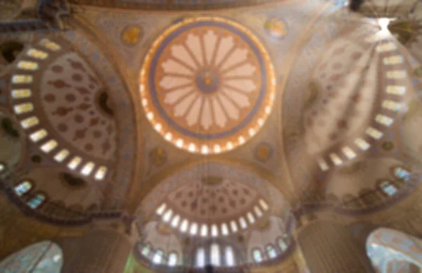 Ray Light Out Focus Blurry Image Mosque Interior — Stock Photo, Image