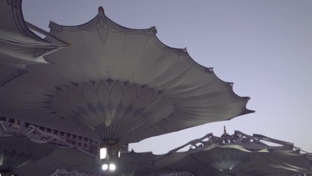 Une Séquence Rapide Verrières Géantes Ouvre Lever Soleil Mosquée Nabawi — Video