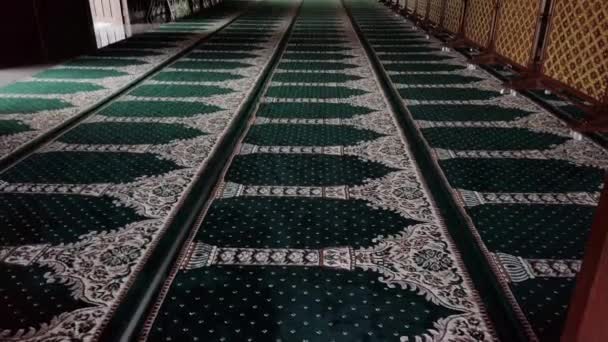 Panorama Área Poca Luz Para Oración Masjid Rahman Pulau Gajah — Vídeos de Stock