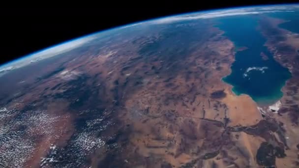 Časová Prodleva Země Oceány Hory Pouště Při Pohledu Mezinárodní Vesmírné — Stock video