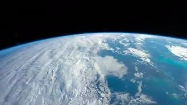 Хронология Дня Ночи Планеты Земля Вращающаяся Международной Космической Станции Наса — стоковое видео