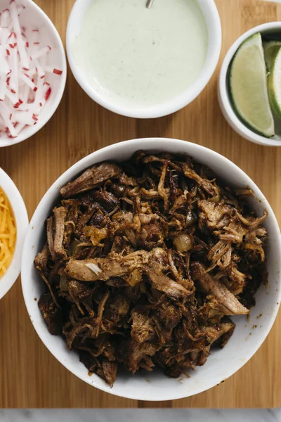 Carnitas Tacos nastavení — Stock fotografie