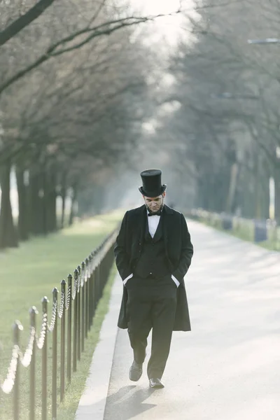 Abraham Lincoln Personaggio al National Mall di Washington DC — Foto Stock