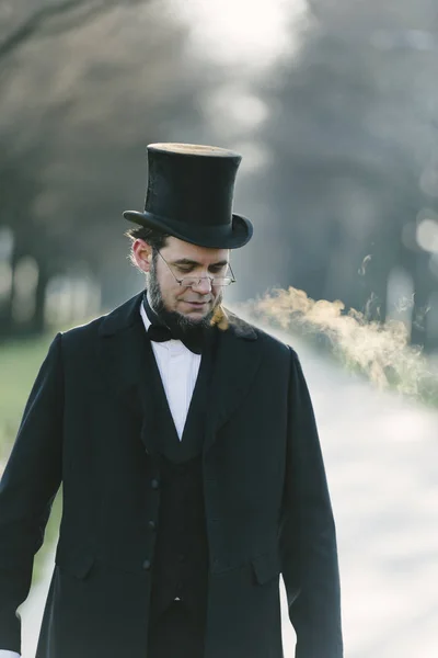 Personaje de Abraham Lincoln en el National Mall en Washington DC — Foto de Stock