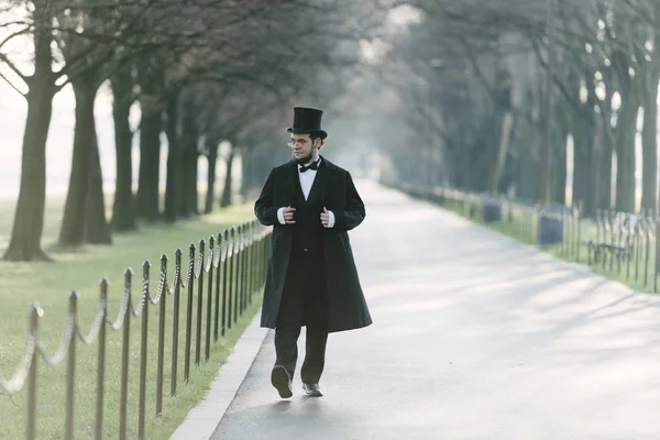 Abraham Lincoln tecken på National Mall i Washington Dc Royaltyfria Stockfoton