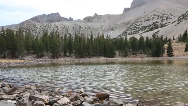 Stella jezero a Wheeler Peak — Stock video