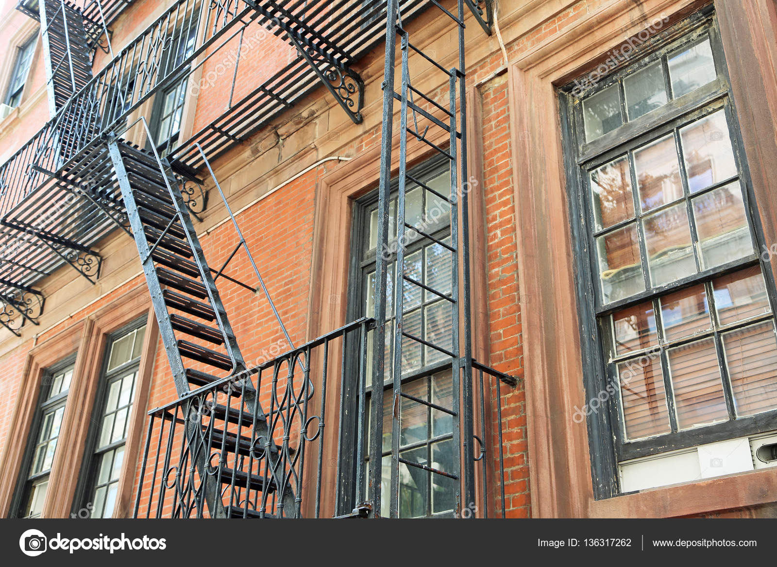 Fire escape stairs and ladders — Stock Photo © kojoty #136317262