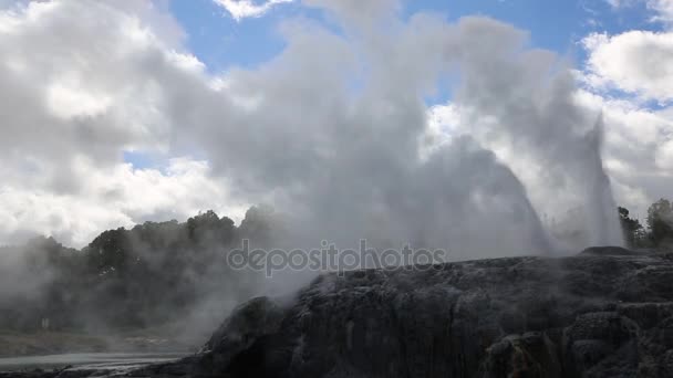 Pohutu and Te Tohu geysers — Stock Video