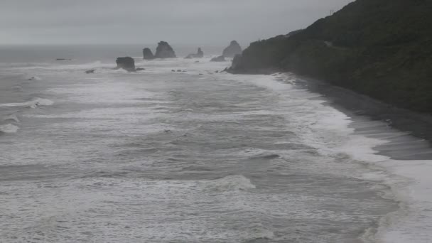 Tasman havet på västkusten — Stockvideo