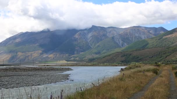 Waimakariri ποταμός - Νέα Ζηλανδία — Αρχείο Βίντεο