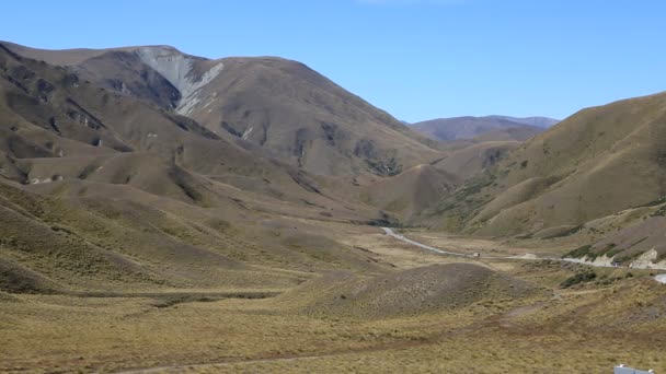 Estrada e Lindis Pass — Vídeo de Stock