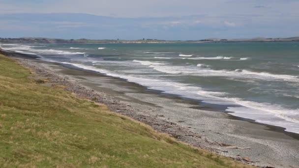 Bucht mit Strand tuatapere — Stockvideo