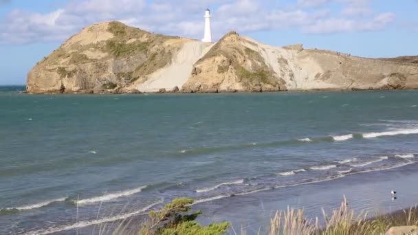 Sendero al faro de Castlepoint — Vídeos de Stock