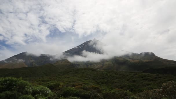 タラナキ エグモント山 新しいニュージーランド — ストック動画