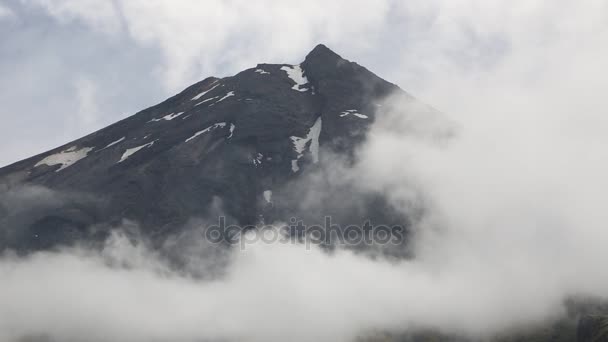 Wolken Und Egmont Taranaki Egmont Neuseeland — Stockvideo