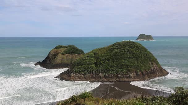 Ilhas Mataora Pararaki Sugar Loaf Islands Nova Zelândia — Vídeo de Stock