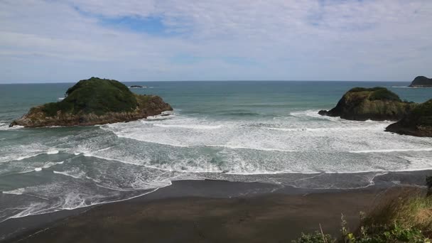 Motuotamatea Ondas Sugar Loaf Islands Nova Zelândia — Vídeo de Stock