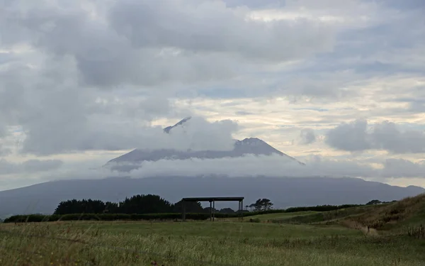 Taranaki Vulkán Sunrise Zéland — Stock Fotó