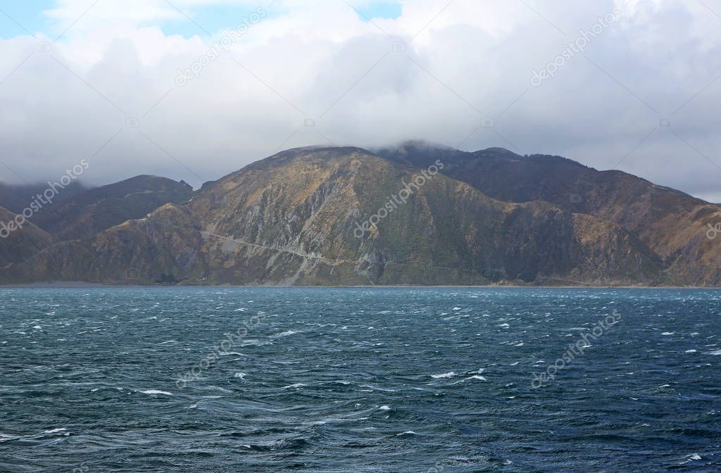 The road on the cliff - Cook Strait, New Zealand