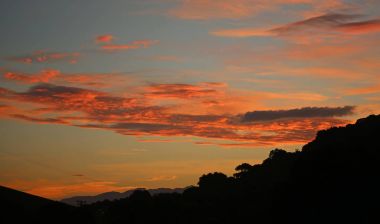 Sunset hill - bol Bay, Yeni Zelanda, north Island arkasında