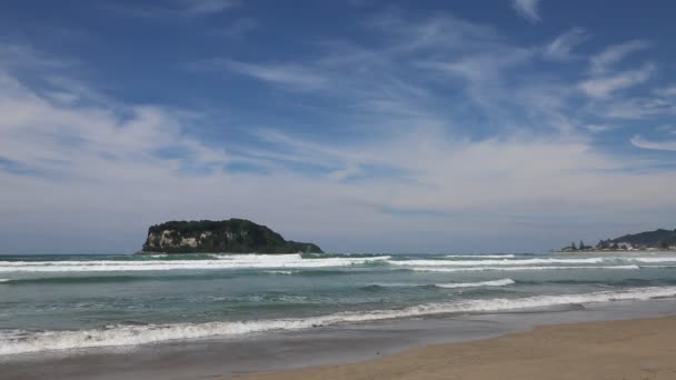 Whenuakura Island Desde Whangamata Beach Nueva Zelanda — Vídeos de Stock