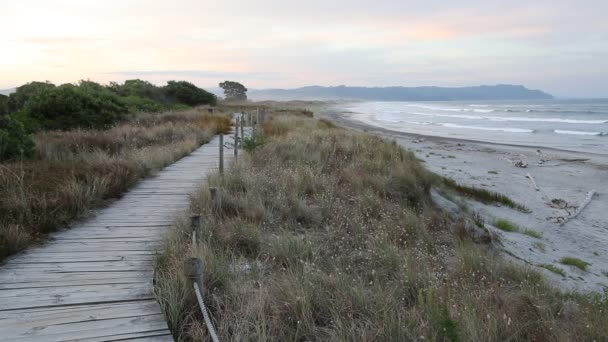 Strandpromenad Waihi Beach Nya Zeeland — Stockvideo