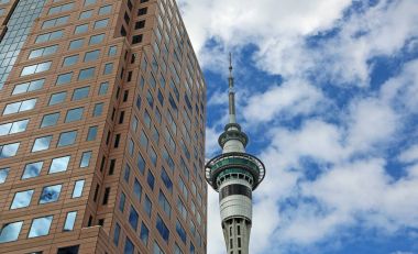Hotel and Sky Tower - Auckland, New Zealand clipart