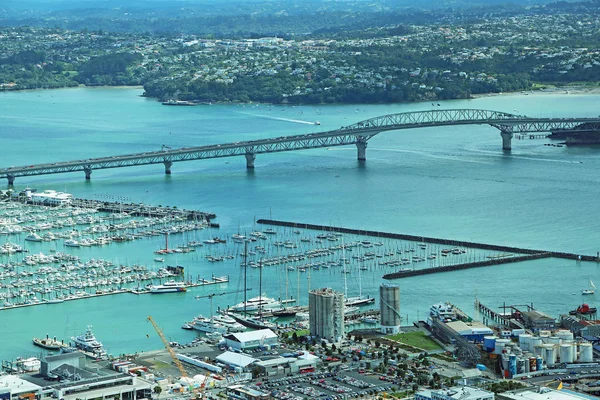 Harbour Bridge Θέα Από Sky Tower Όκλαντ Νέα Ζηλανδία — Φωτογραφία Αρχείου