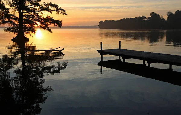 日出码头 田纳西州里尔福湖州立公园的早晨 — 图库照片