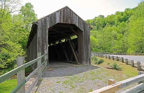 Back View Locust Creek Covered Bridge West Virginia — Stock Photo, Image