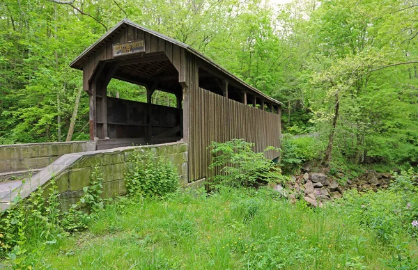 Covered Bridge Green Landscape Herns Mill Covered Bridge 1884 West — Stock Photo, Image