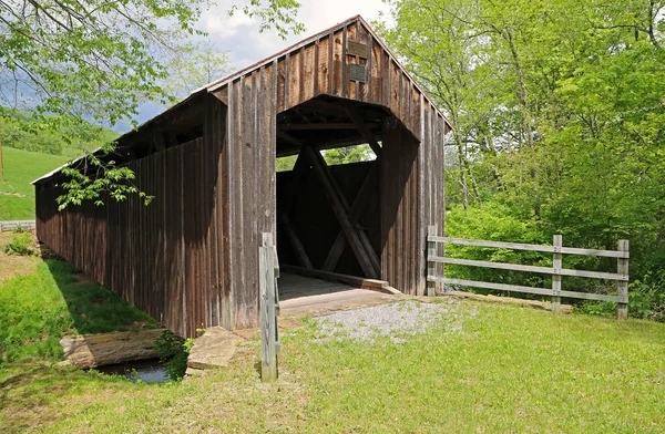 Entrada Para Locust Creek Covered Bridge 1870 West Virginia — Fotografia de Stock