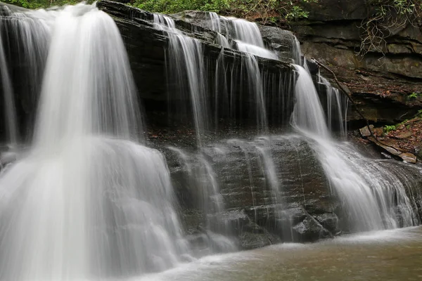 Upper Falls Close Holly River State Park Δυτική Βιρτζίνια — Φωτογραφία Αρχείου