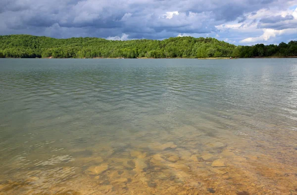 Coucher Soleil Sur Summersville Lake Virginie Occidentale — Photo