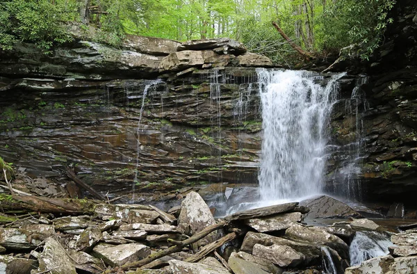 Middle Falls Hills Creek Nyugat Virginia — Stock Fotó