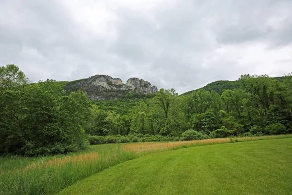 Panorama Com Seneca Rocks Virgínia Ocidental — Fotografia de Stock