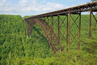 Batı Virginia 'daki New River Gorge Köprüsü' nün yan görüntüsü